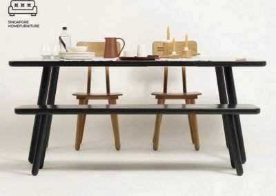 Albi Dining Bench with Backrest Singapore SingaporeHomeFurniture