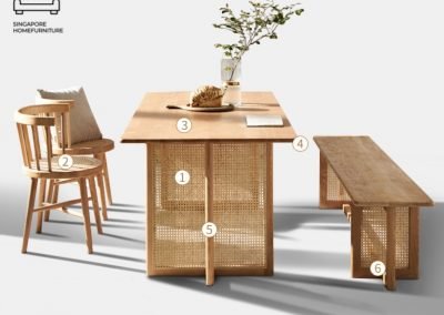 Castres Dining Table With Bench Singapore SingaporeHomeFurniture