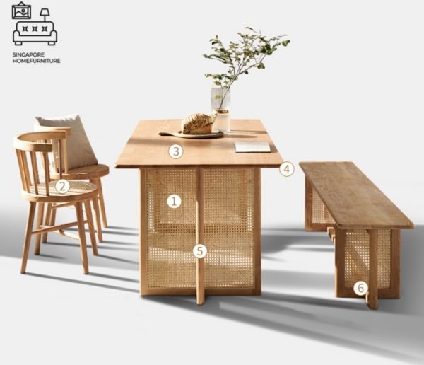 Castres Dining Table With Bench Singapore SingaporeHomeFurniture
