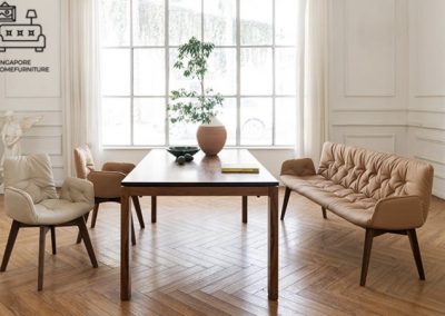 Istres Dining Bench with Backrest Singapore SingaporeHomeFurniture