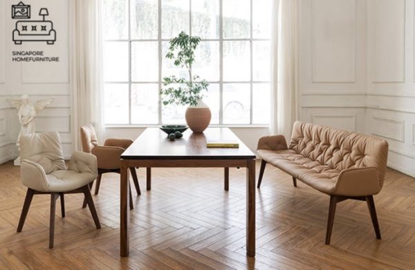 Istres Dining Bench with Backrest Singapore SingaporeHomeFurniture