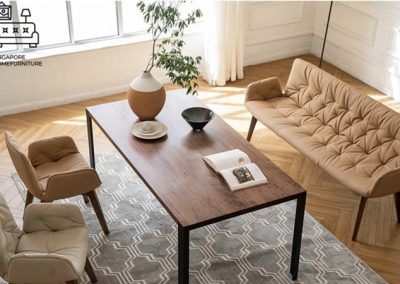 Istres Dining Bench with Backrest Singapore SingaporeHomeFurniture