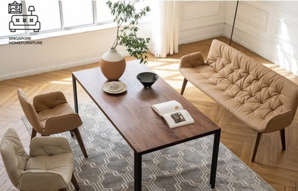 Istres Dining Bench with Backrest Singapore SingaporeHomeFurniture