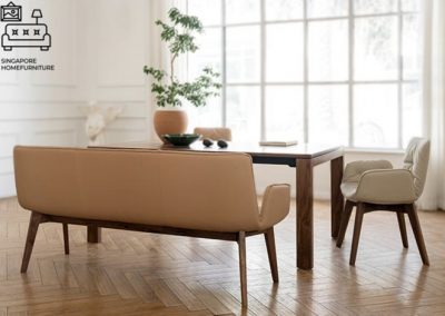 Istres Dining Bench with Backrest Singapore SingaporeHomeFurniture
