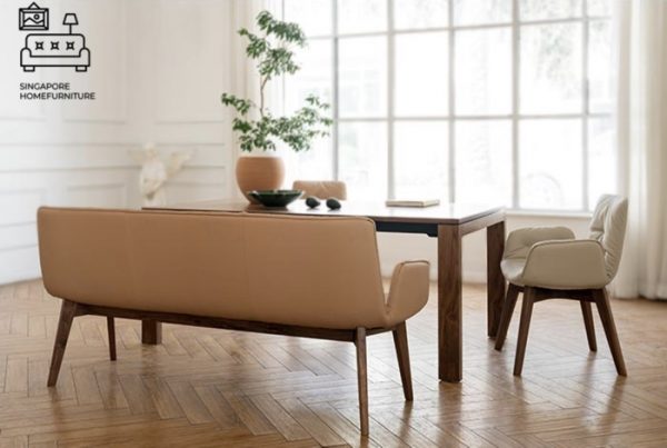 Istres Dining Bench with Backrest Singapore SingaporeHomeFurniture