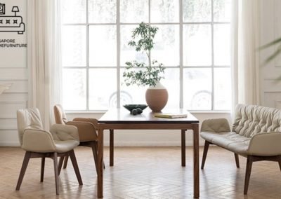 Istres Dining Bench with Backrest Singapore SingaporeHomeFurniture