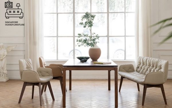 Istres Dining Bench with Backrest Singapore SingaporeHomeFurniture
