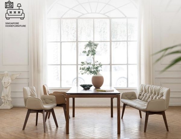 Istres Dining Bench with Backrest Singapore SingaporeHomeFurniture
