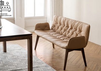Istres Dining Bench with Backrest Singapore SingaporeHomeFurniture