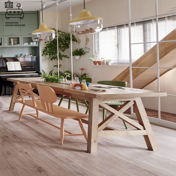 Meudon Dining Bench with Backrest Singapore SingaporeHomeFurniture