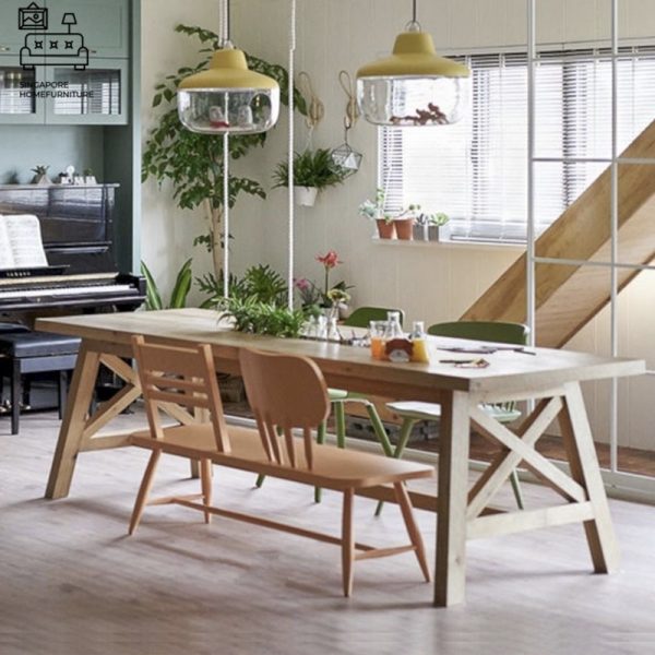 Meudon Dining Bench with Backrest Singapore SingaporeHomeFurniture