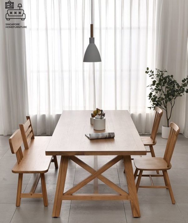 Meudon Dining Bench with Backrest Singapore SingaporeHomeFurniture