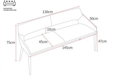 Pantin Dining Bench with Backrest Singapore SingaporeHomeFurniture