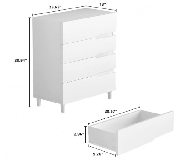 AWQM® 4 White Drawer Dressers for Bedroom - Image 2