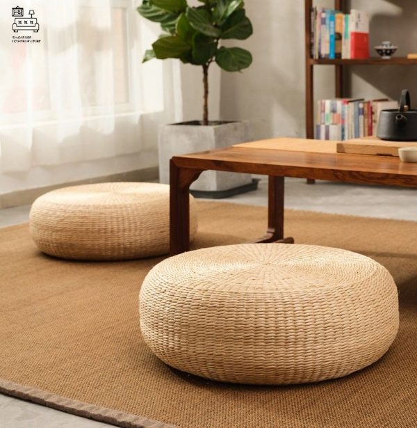 ALZIRA® Upholstered Pouffe | Rustic Design | Comfortable & Relaxing | $$ - Image 2