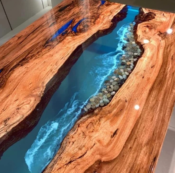 TUZECH® Wood Epoxy Coffee Table Top, Living Room - Image 5