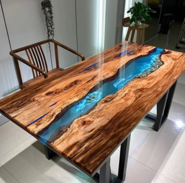TUZECH® Wood Epoxy Coffee Table Top, Living Room - Image 3