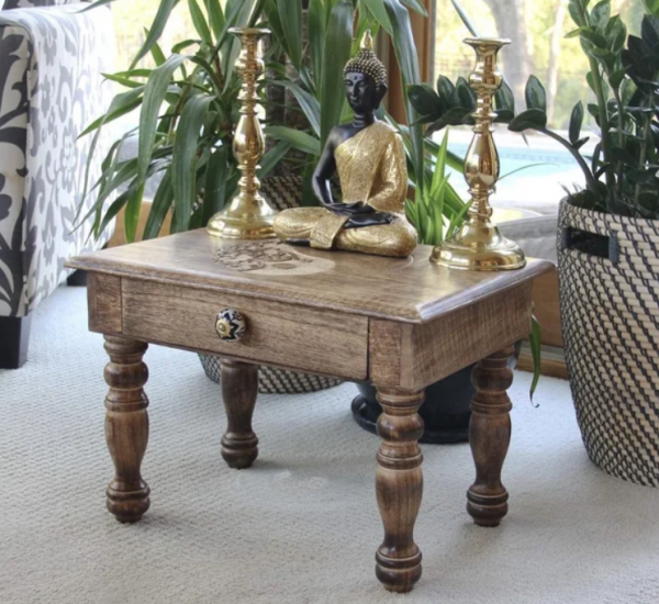 Bungalow Rose® Dubhlainn 20'' Tall Solid Wood End Table